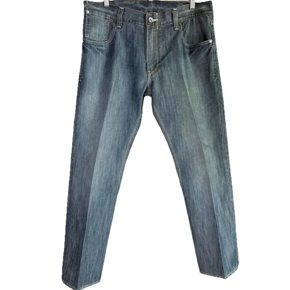 Levis 514 Jeans Men 36 X 30 Blue Slim Straight Droit Medium Wash Flap Pockets‎