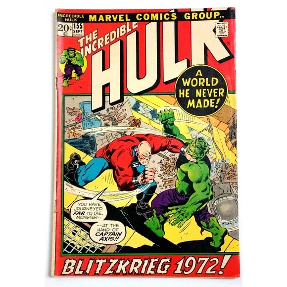 INCREDIBLE HULK #‎ 155 - (1972) CAPTIAN AXIS 1ST APPEARANCE MARVEL