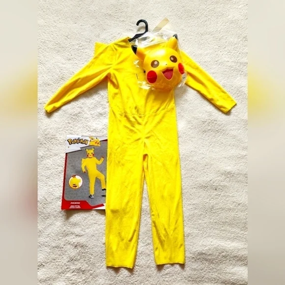 New Pikachu Pokemon Classic Child Halloween Costume size M 7/8