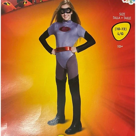 Incredibles 2 Elastigirl Costume Youth Large 10/12  3-Piece Halloween Pixar Hero