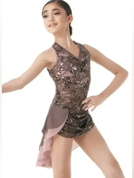 Weissman “Fake Plastic Trees” Halter Dance Dress in Mauve and Blush