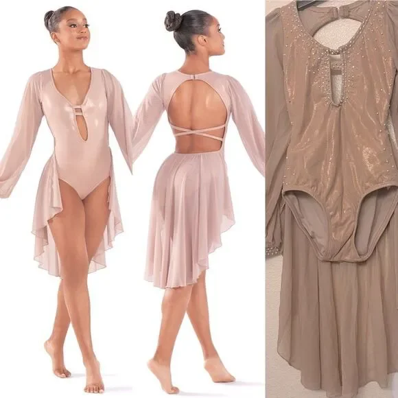 Tenth House solo custom 2 Die 4 Dance dress costume tan beige MYSTIC TD23413 LC