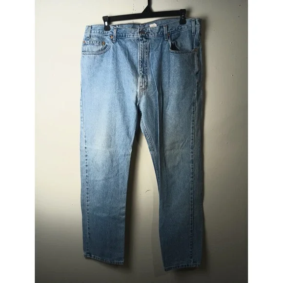 Levi's 505 Regular Fit Straight Leg Jeans‎ Mens 42x32 Light Wash Vintage 2000s