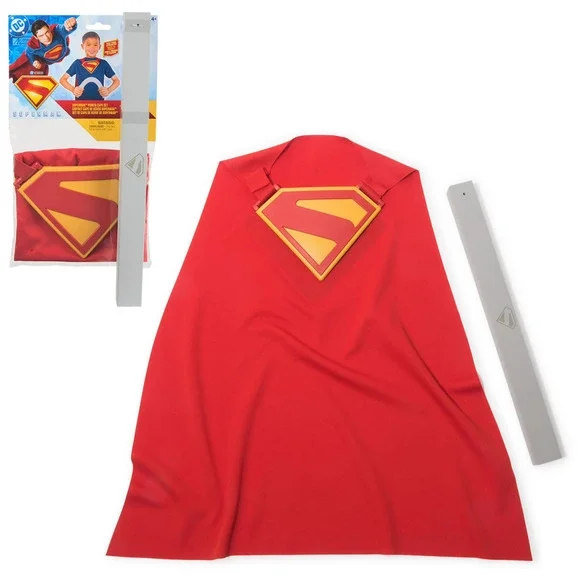 DC Comics, SUPERMAN Power Cape Set, Super Heroes Halloween Costume for Kids with