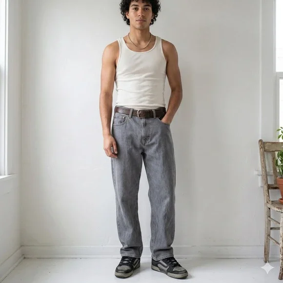Levi's Super‎ Baggy Jeans Mens 32x30 Grey Relaxed Wide Leg Streetwear Skater
