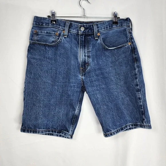 Levi Strauss Mens 405‎ Jean Shorts W34 34x10 Jorts Cotton Denim Blue Classic