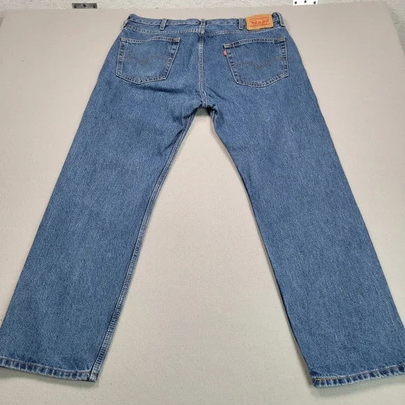 Levis 505 Regular Fit Straight Leg Jeans‎ Blue Denim Mens 38x30 00505-4891