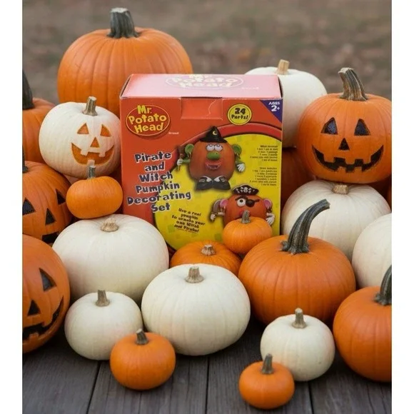 Mr Potato Head Pumpkin Decorating Kit Pirate Witch Halloween Parts Set 24 Pc Box