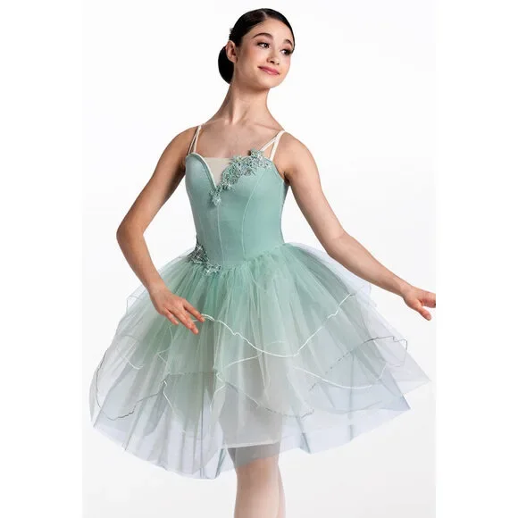 Pre-Owned Dance Costume Weissman 14673 Medium Child Sage Ballet