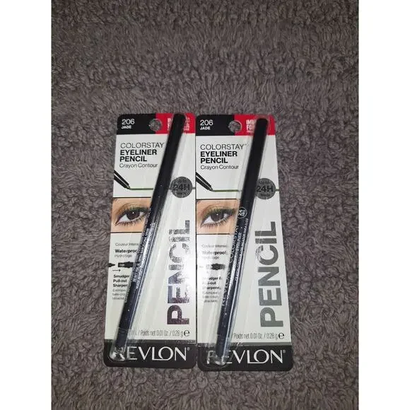 2 PACK Revlon ColorStay Waterproof Eyeliner Pencil Crayon Contour‎ #206 Jade