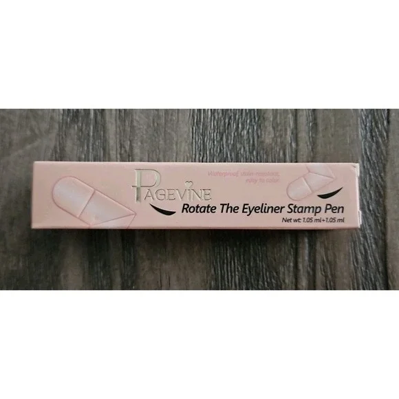PAGEVINE Rotate The Eyeliner Stamp Pen - Brown - Waterproof - Full Size - NIB