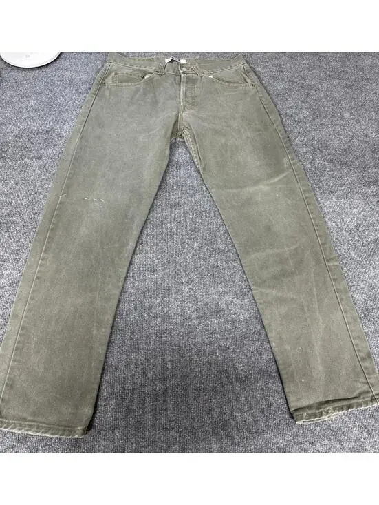Levis 501 Jeans Mens Straight Leg Classic Fit Button Fly Green (32x30)