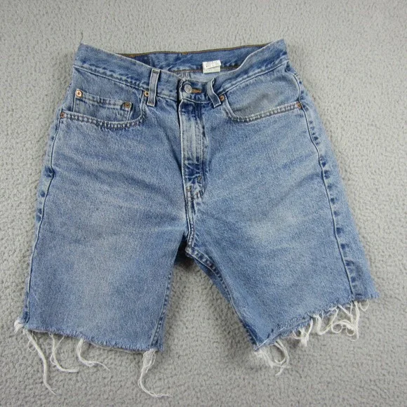 VTG Levis 505 Denim Shorts Mens 32 Blue Regular Fit Cut Off Raw Hem streetwear