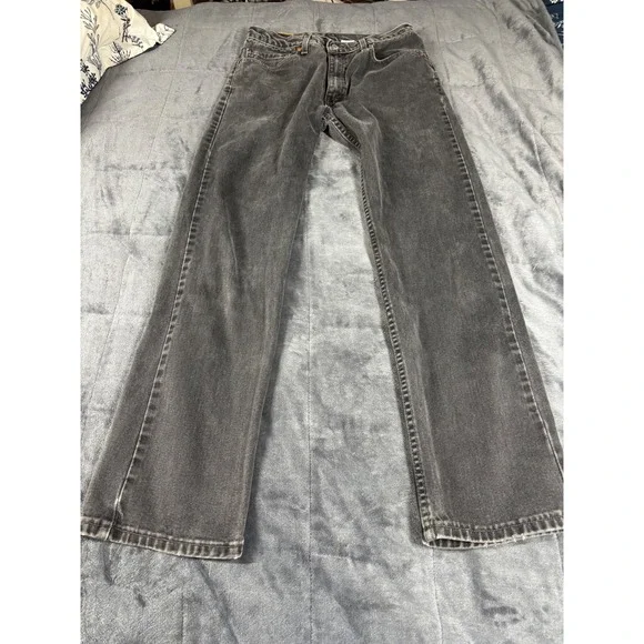 Levis 505 Mens Vintage Made in USA Faded Black Straight Leg Denim Jeans 33x34