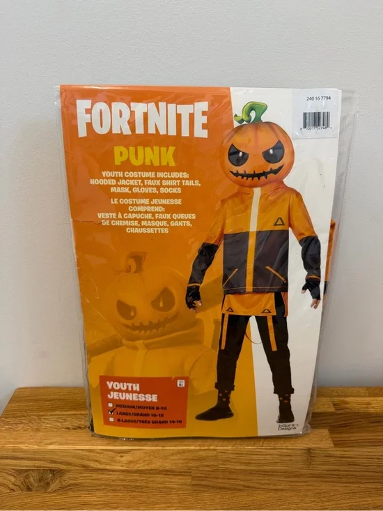 Fortnite Youth Size Large 10-12 Punk Halloween Costume