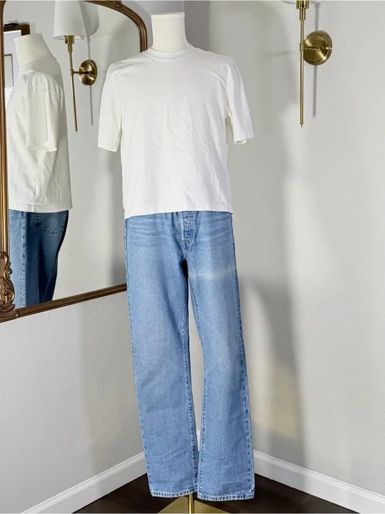 Levi's 501 Original Straight Leg Button Fly Jeans Medium Wash Blue 32x32