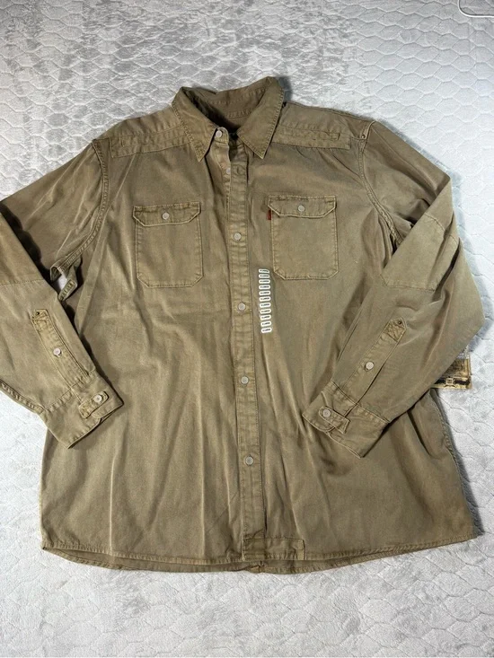 Levi’s XL Heavyweight Workwear Utility Shirt Brown Elbow Patch Button Up NWT