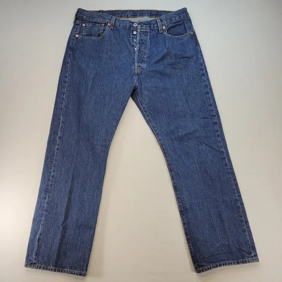 Levi's 501 Original Fit Jeans Mens 38x29 Blue Straight Leg Button Fly Denim