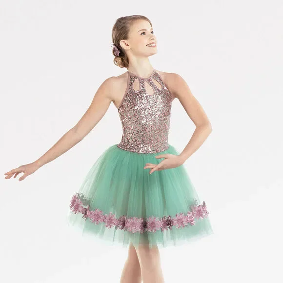 Pre-Owned Dance Costume Revolution RC22742 Large Child Mint Green Tutu Ballet S