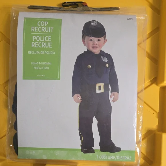 Police Recruit Costume for Kids - Black and Gold
