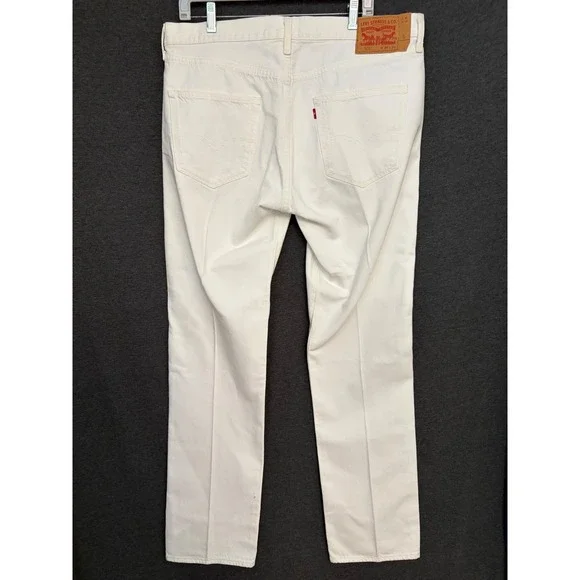 Vintage Levis 501 Original Fit‎ White Denim Jeans  36x34 Button Fly Straight Leg
