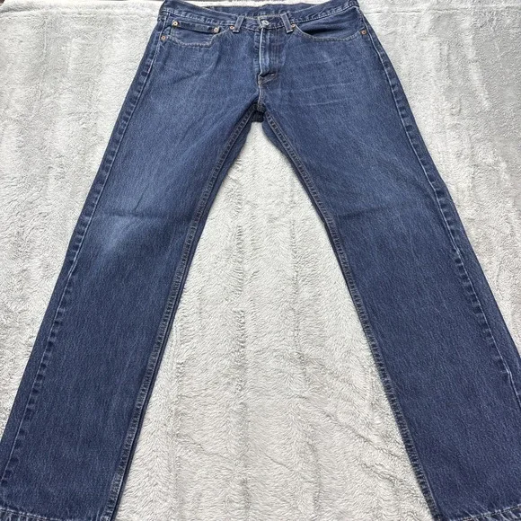Men's‎ 2019 Levi's 505 Jeans Regular Fit Straight Stretch Dark Wash Size 34x32