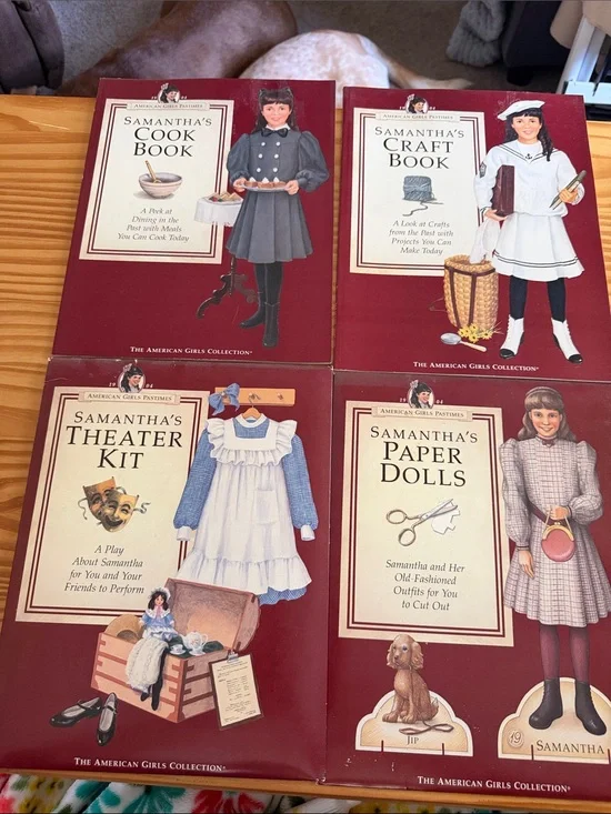 American Girl Samantha Pastimes Set of 4 Theater, Paper Dolls, Craft, Cook - NEW