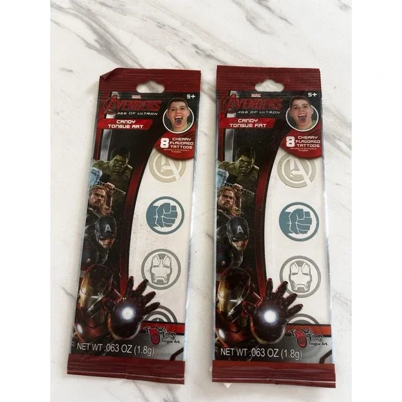Vintage Marvel Avengers Age of Ultron Tongue Art Lot of 2 Collectible Only