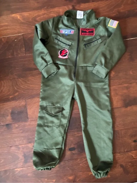 Olive Green kids Top Gun Maverick flight suit