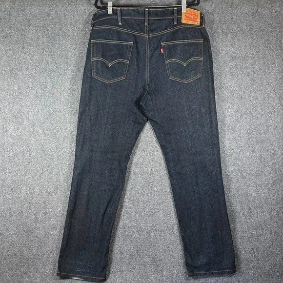Levis 541 Jeans Blue Dark Wash Tapered Fit Denim Pants Stretch Mens Size 38x32