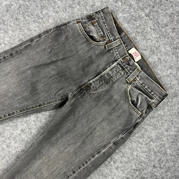 Levis 501 Mens Jeans Gray Straight Leg‎ Button Fly Denim Pants W30 L32 Y2K 2009