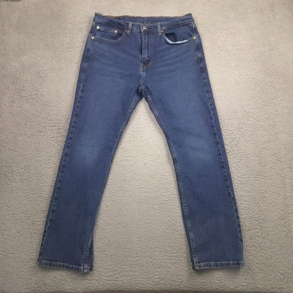 Levis 505 Straight Leg Jeans Mens 32x30 Blue Denim Mid Rise Classic Fit