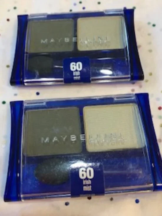 Two Unused NWT Discontinued Eye Shadow Irish Mist Maybelline Classic Green Pair
