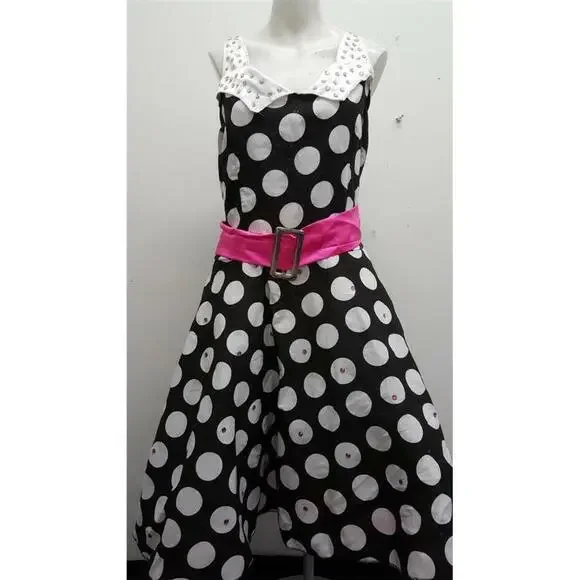 Pre-Owned Dance Costume Art Stone E407 Large Child Black Dress Jazz