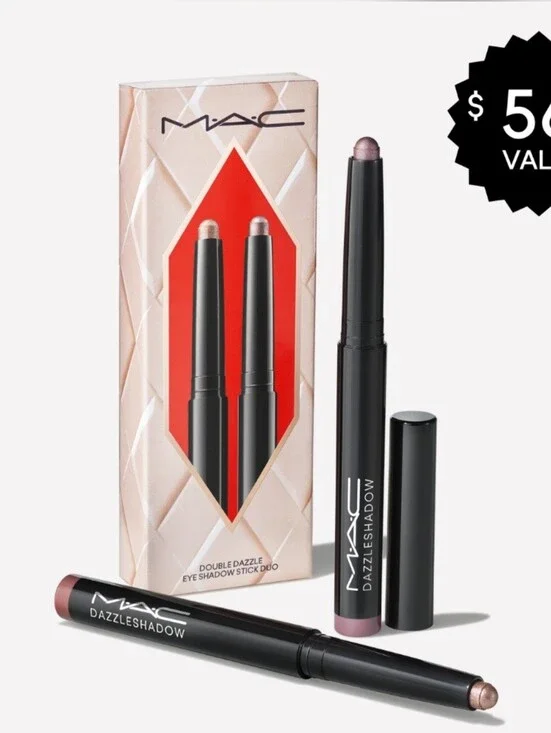 BRAND New MAC Cosmetics Dazzleshadow Double Stick Duo — Pink & Taupe Shimmer