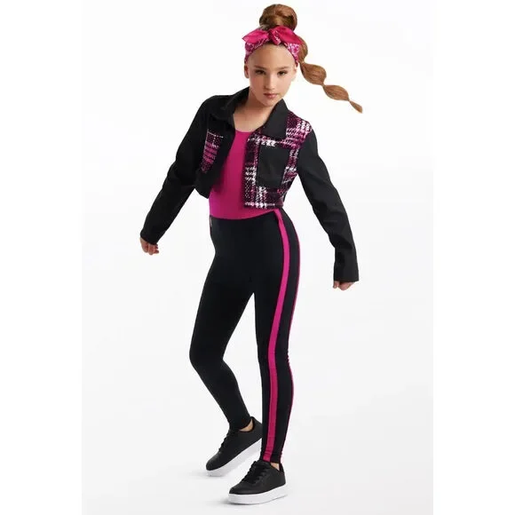 Pre-Owned Dance Costume Weissman 16287 XL Child Pink  Hip Hop Clogging Sequin