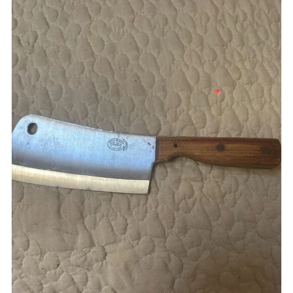 Vintage Carl Hoff Meat Cleaver Great Blades Since 1895 Made In Japan Wood Handle