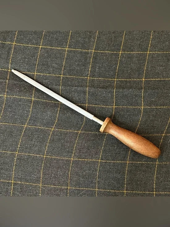 Kitchen knife sharpening • honing rod • wooden handle