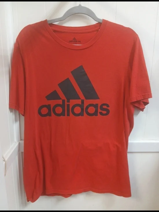 adidas Red Short-Sleeve Tee with Black Logo #161