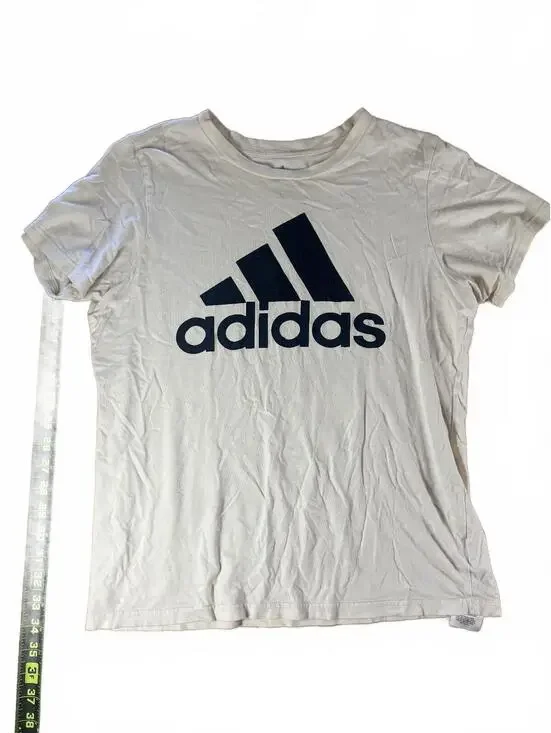 Adidas White Regular Fit Logo T-Shirt Large