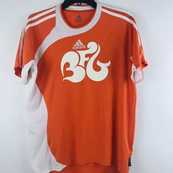 Adidas Mens S Soccer Jersey Orange White‎ Climalite Graphic