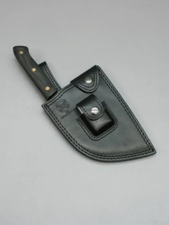 The CavemanStyle Chef Meat Cleaver Leather Sheath Sharpening Stone Caveman Style
