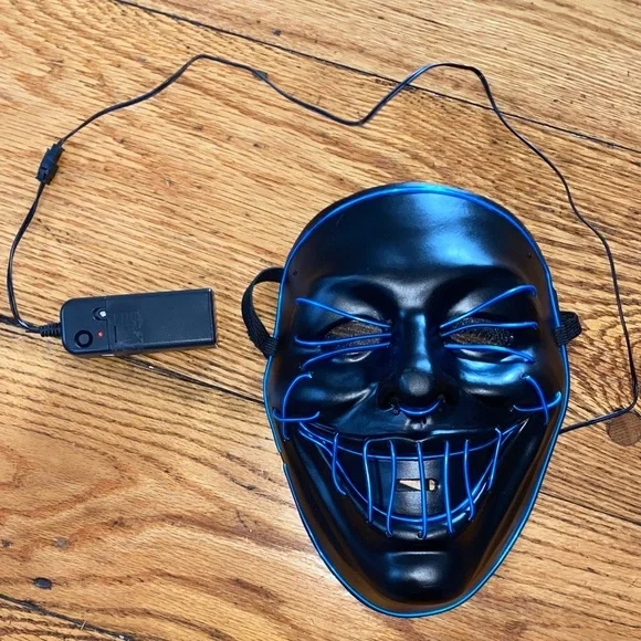 Black LED Mask with Blue Lights