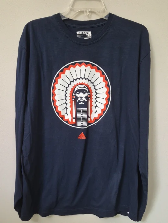 adidas NCAA Tee Shirt Mens XL University Of Illinois Chief Illiniwek Graphic