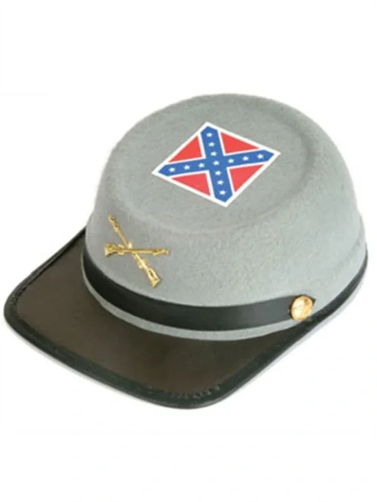 Civil War Costume Reenactment Cap Gray Vintage Confederate J Hats USA Felt