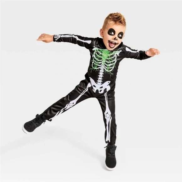 NWT Hyde & EEK! Skeleton Glow under Blacklight Electric Bones Costume Sz 4-5T