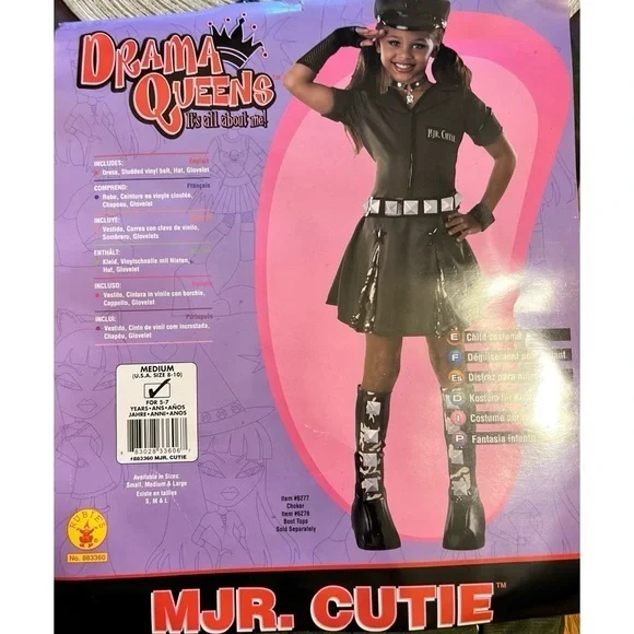 Halloween Costume MAJOR CUTIE.  New in package. Size Medium (8-10) ages 5-7