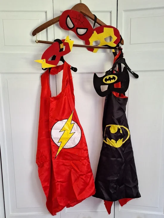 The Flash & Batman Spider, And Ironman Kids Superhero Costume Capes and Masks