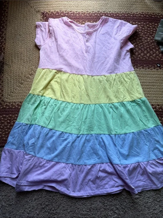 Celebrate It Pastel Tiered Rainbow Dress - Pink, Yellow, Mint, Blue, Lavender