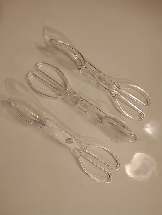 Set of 3 Clear Plastic Multi-Purpose Clips Fork & Spoon ends Salads Grabbers
